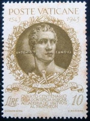 Selo postal do Vaticano de 1944 Anthony Canova