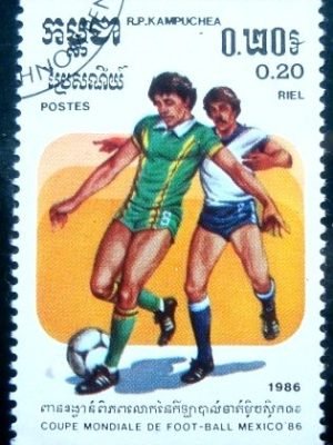 Selo postal da Kampuchea de 1986 FIFA World Cup 1986