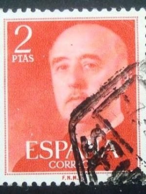 Selo postal da Espanha de 1955 General Franco 2