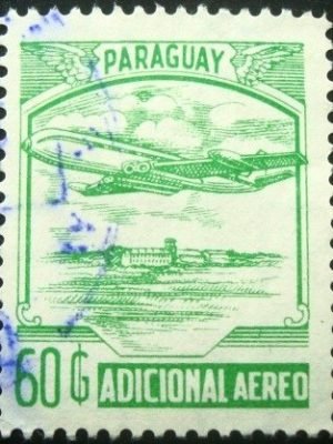 Selo postal do Paraguai de 1988 Airplane