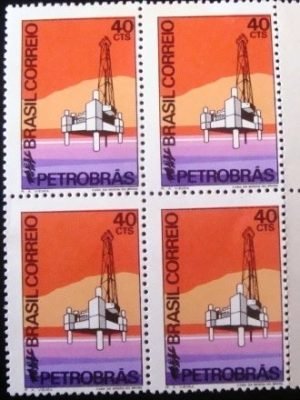 Quadra de selos postais do Brasil de 1972 Petrobrás