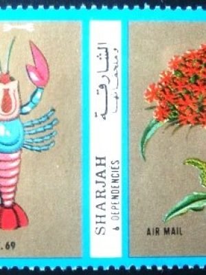 Selo postal do Emirado de Sharjah de 1972 Apollo 11