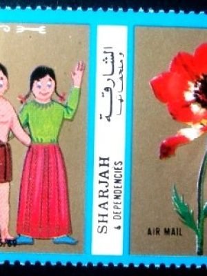 Selo postal do Emirado de Sharjah de 1972 Apollo 10