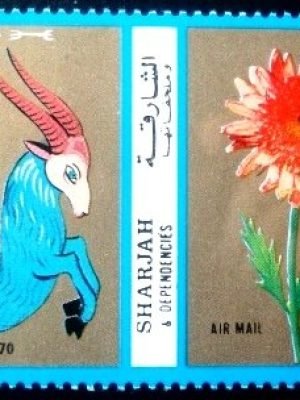 Selo postal do Emirado de Sharjah de 1972 Apollo 13