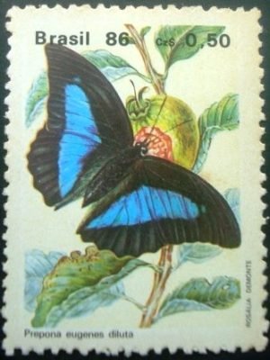 Selo postal do Brasil de 1986 Prepona Eugenes Diluta- C 1514 N
