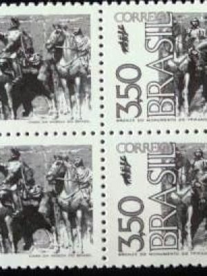 Quadra de selos postais do Brasil de 1972 Grito do Ipiranga M GC