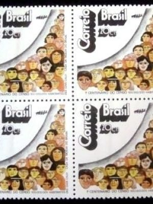 Quadra de selos postais do Brasil de 1972 Censo