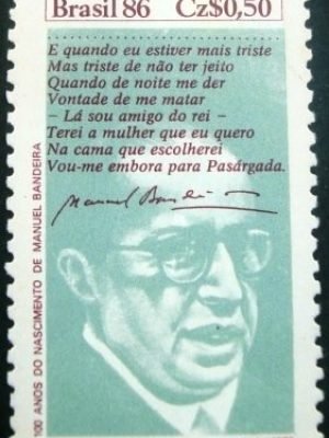 Selo postal COMEMORATIVO do Brasil de 1986 - C 1528 U