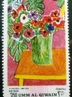 Selo postal de Umm Al Qiwain de 1968 H. Matisse
