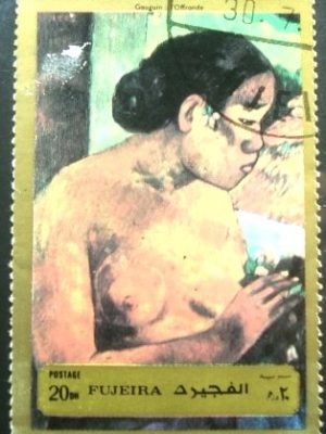 Selo postal de Fujeira de 1972 Adoration