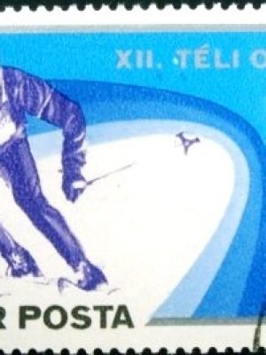 Selo postal da Hungria de 1975 12th Winter Olympic Games Innsbruck 1976 80f