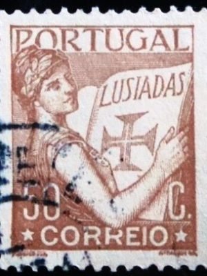 Selo postal de Portugal de 1931 Lusiadas 50c