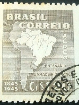Selo postal do Brasil de 1945 Barão do Rio Branco NCC