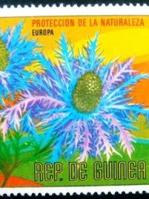 Selo postal da Guiné Equatorial de 1977 Eryngium alpinum