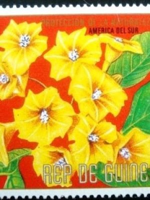 Selo postal da Guiné Equatorial de 1976 Cordia lutea