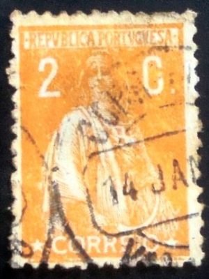 Selo postal de Portugal de 1917 Ceres 2c - 234 U