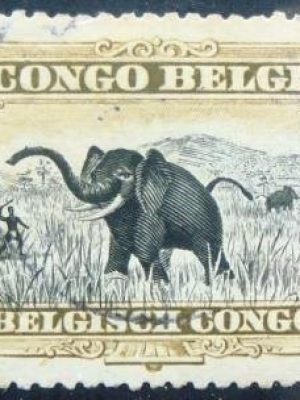 Selo postal do Congo Belga de 1915 African Elephant U
