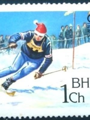 Selo postal do Buthão de 1976 Innsbruck Slalom
