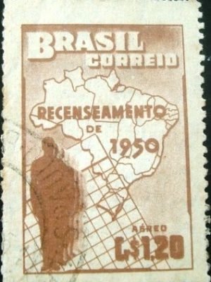 Selo postal AÉREO do Brasil de 1950 - A 77 U