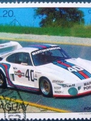 Selo postal do Paraguai de 1978 Porsche 935