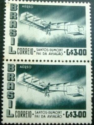Par de selos postais AÉREOS do Brasil emitidos em 1956 - A 80 N