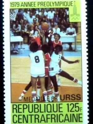 Selo postal da Rep. Centro Africana de 1979 Basketball M