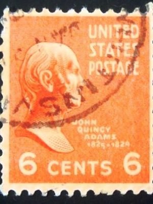 Selo postal dos Estados Unidos de 1938 John Quincy Adams 6 U