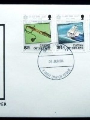 Envelope de 1º Dia de Circulação de Cayes of Brelize de 1984 Lloyds List