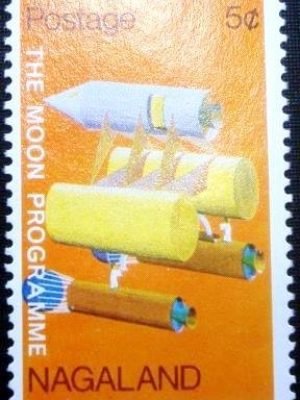 Selo postal de Nagaland de 1971 The Moon Programme