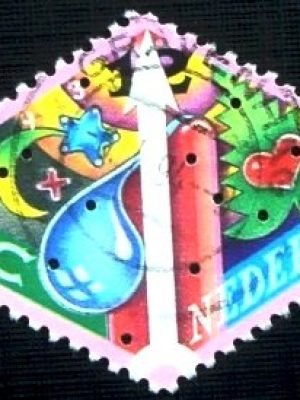 Selo postal da Holanda de 1989 Fireworks