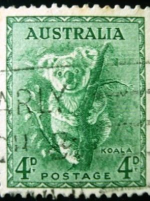 Selo postal da Austrália de 1956 Koala 4 U