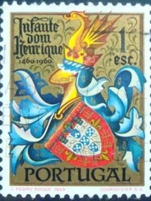 Selo postal de Portugal de 1960 Coat of Arms of Henry the Navigator