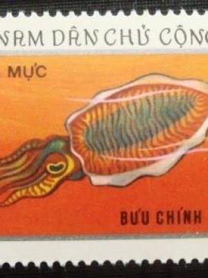Selo postal do Vietnam de 1974 Common Cuttlefish