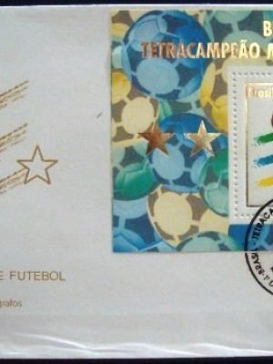 FDC Oficial Nº 635 de 1994 Brasil Tetracampeão