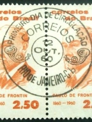 Par de selos postais do Brasil de 1960 Paulo de Frontin