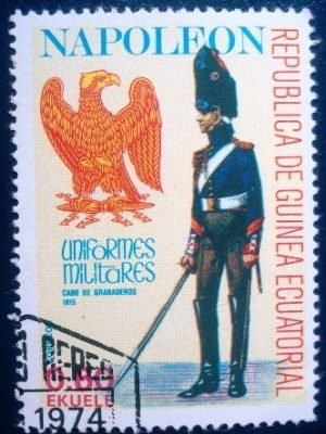 Selo postal da Guinea Equatorial de 1977 Corporal of the Grenadiers