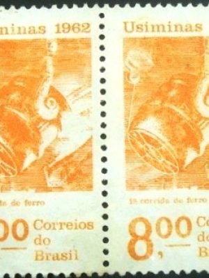 Par de selos postais do Brasil de 1962 USIMINAS