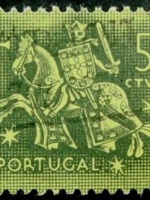 Selo postal de Portugal de 1953 Rei Dinis 5