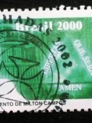 Selo postal do Brasil de 2000 Milton Campos