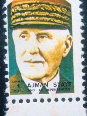 Selo postal do Emirado de Ajman de 1973 Maréchal Pétain