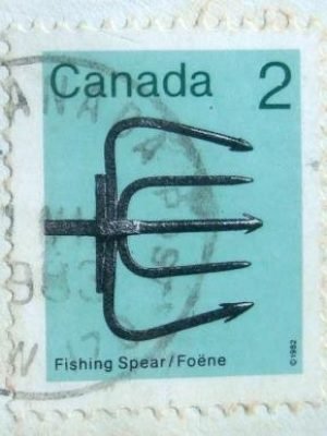 Selo postal do Canadá de 1984 Fishing Spear U sev