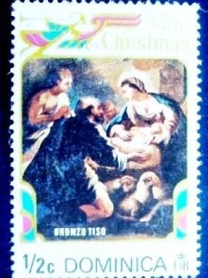 Selo postal Dominica Virgin and child