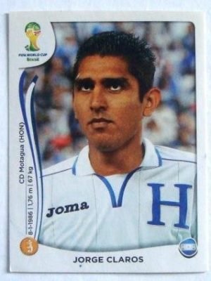 Figurinha 401 - Jorge Claros - Meio campista dde Honduras