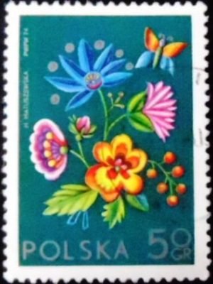 Selo postal da Polônia de 1974 Cracow