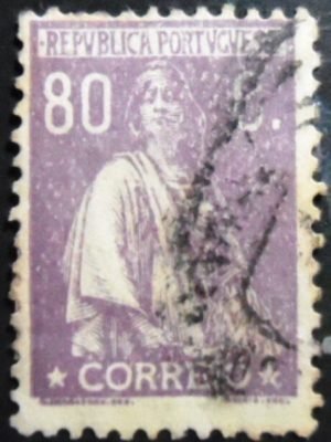 Selo postal de Portugal de 1924 Ceres 80