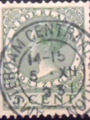 Selo postal da Holanda de 1924 Queen Wilhelmina 5