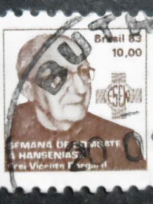 Selo postal do Brasil de 1983 Frei Vicente Borgard H20