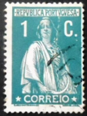 Selo postal de Portugal de 1912 Ceres 1