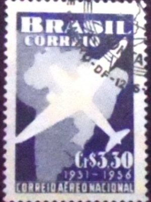 Selo postal de 1956 Correio Aéreo Nacional - C 377 NCC
