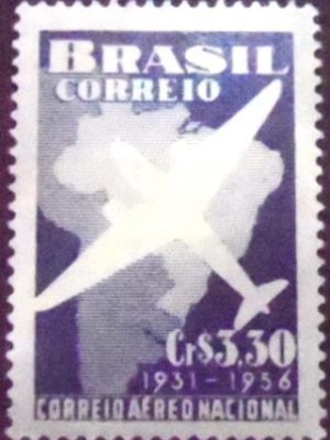 Selo postal de 1956 Correio Aéreo Nacional Militar N